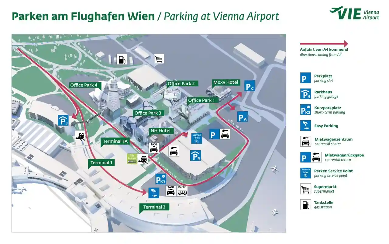 parking map Vienna Airport